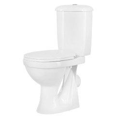 Унитаз-компакт Суперкомпакт Стандарт, горизонтальный выпуск, с сиденьем, белый (44901110522)