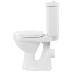 Унитаз-компакт Суперкомпакт Стандарт, горизонтальный выпуск, с сиденьем, белый (44901110522)