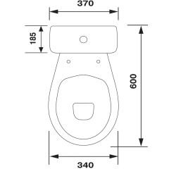 Унитаз-компакт Суперкомпакт Стандарт, горизонтальный выпуск, с сиденьем, белый (44901110522)